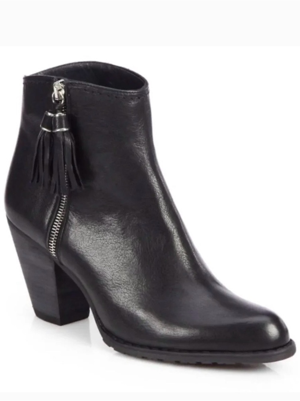 Stuart Weitzman Black Leather Ankle Boots